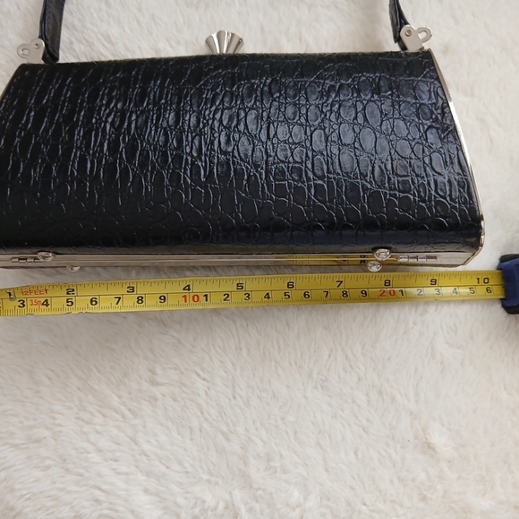 Debbie Brooks Black Silver Gem Clasp Handbag Cheetah Shoe Floral Crystals. FL - Picture 10 of 12